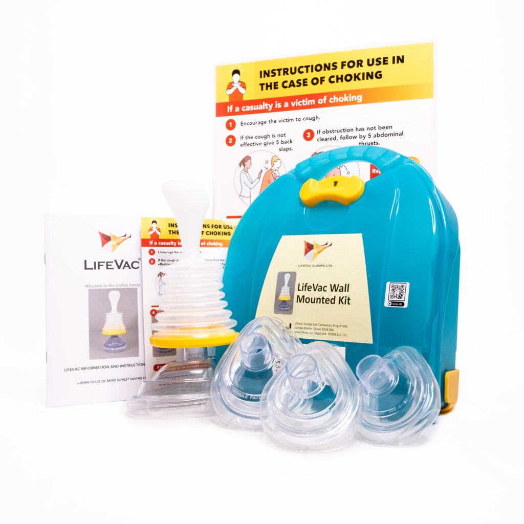 Lifevac wall mounted kit with spare masks